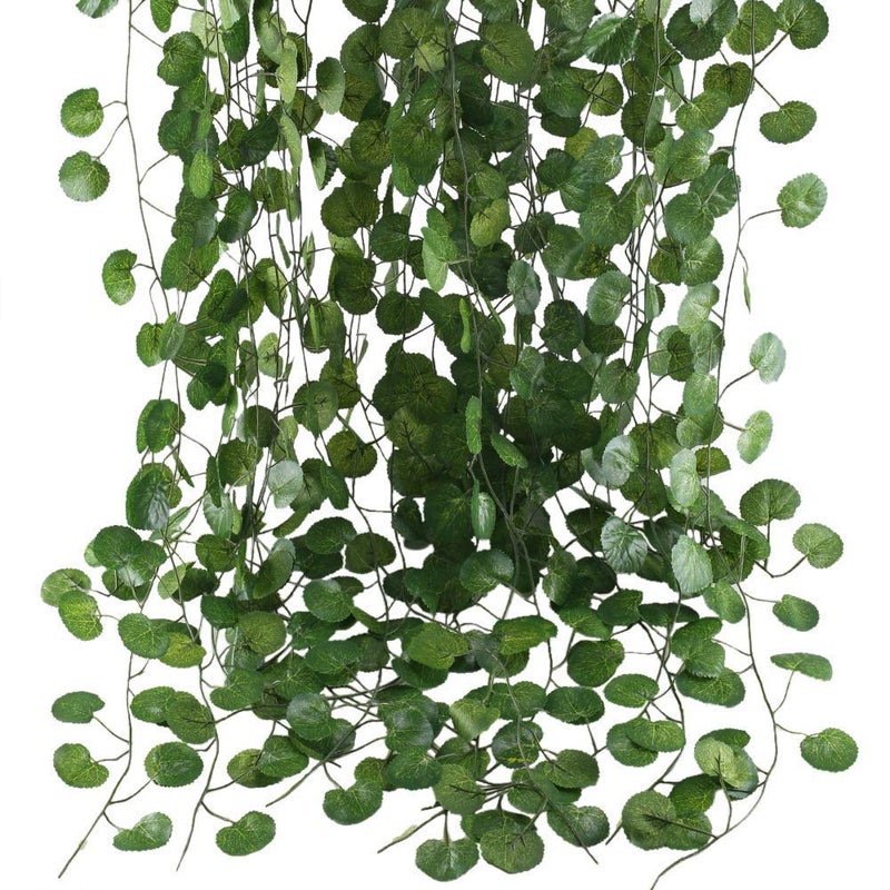HO2NLE 12 Pack 84Ft Artificial Vines Hanging Greenery Garland Leaves Wall Room Ceiling Decor Fake Vines for Home Kitchen Bedroom Garden Wedding Jungle Party Enchanted Forest Decorations - Image 2